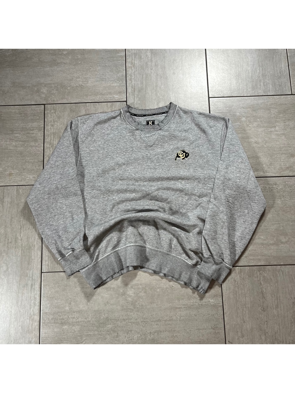 Big Cotton Gray Crewneck Sweatshirt L